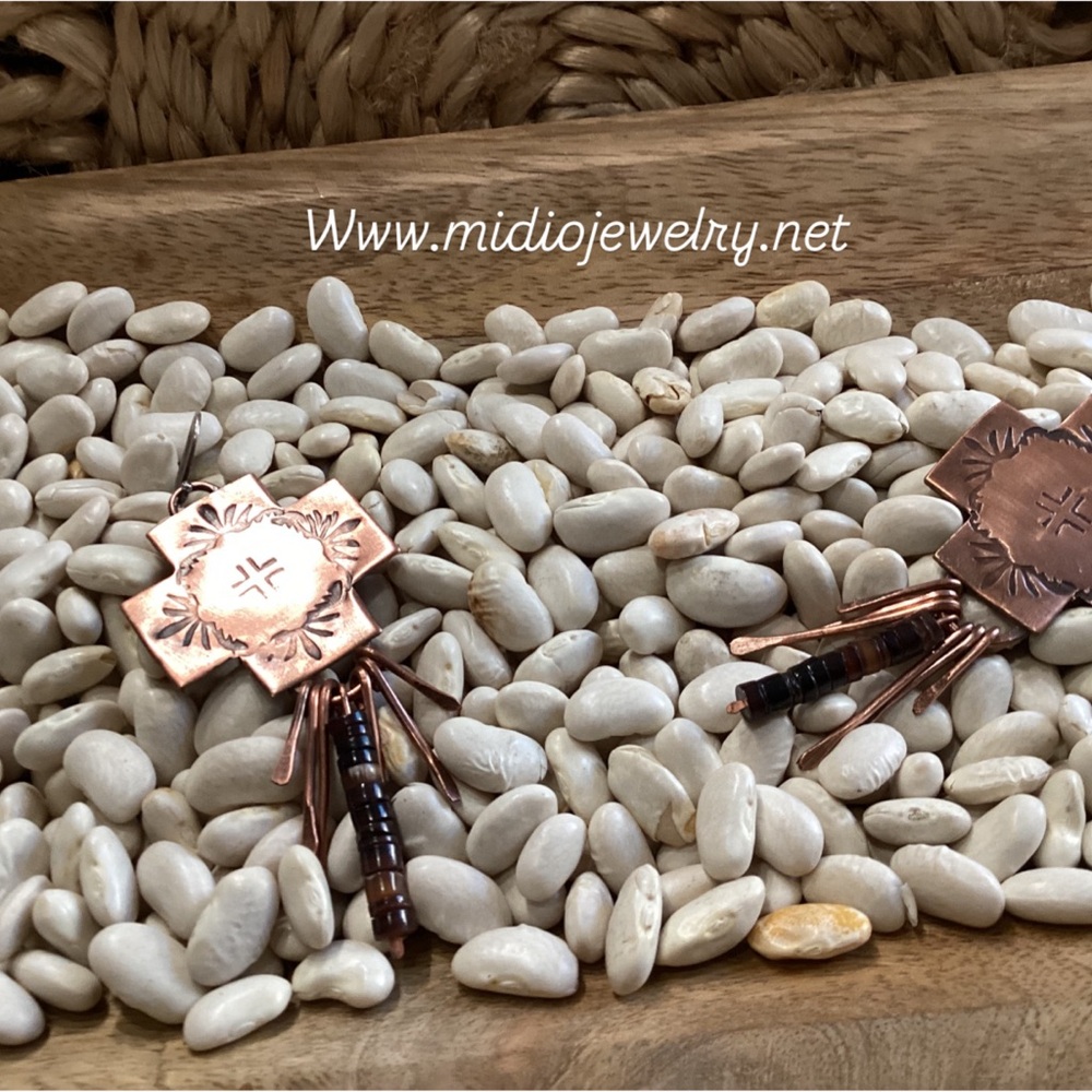 Sterling Silver and Copper Earrings